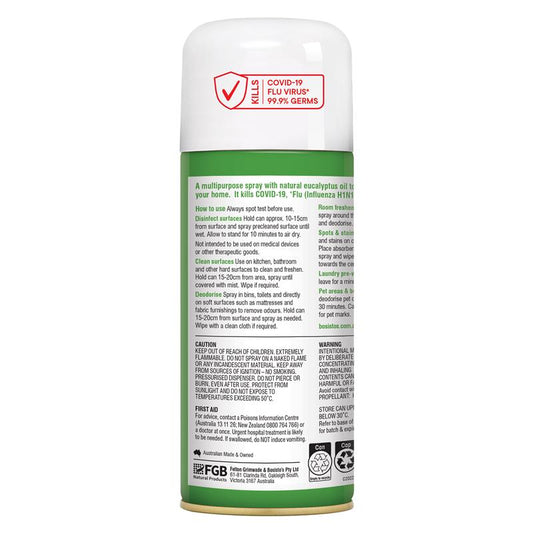 Bosisto's Eucalyptus Spray 200g - Natural Disinfectant & Deodorizer-Auzzi Store