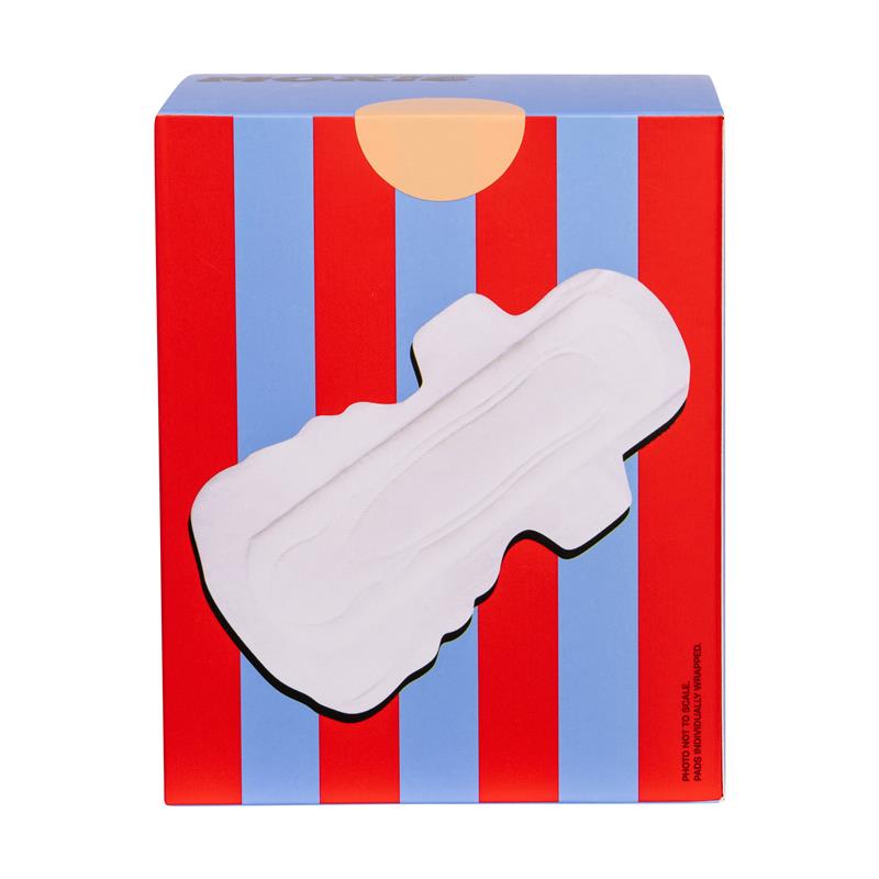 Moxie Organic Cotton Overnight Pads 8-Pack, Super Absorbent, Vegan