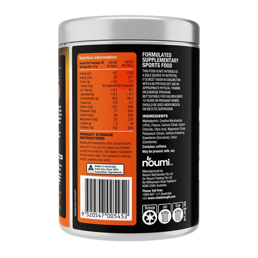VitalStrength Creatine + Energy - Tropical 400g | Boost Energy & Strength