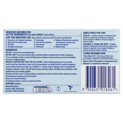 Disprin Direct 24 Chewable Tablets for Fast Pain Relief