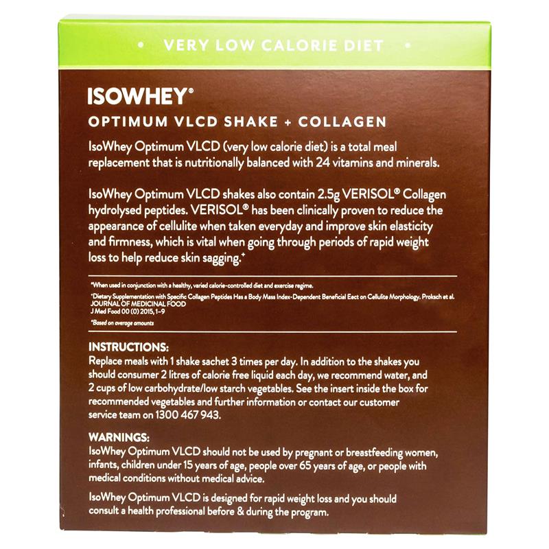 IsoWhey Optimum VLCD Shake + Collagen Chocolate Fudge 18 x 55g - Effective Weight Loss Solution
