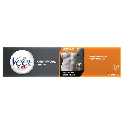 Veet For Men Hair Removal Cream for Normal Skin 200ml - Effortless Hair Removal