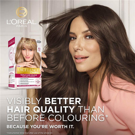 L'Oreal Excellence Creme 8.1 Ash Blonde Hair Colour - 1 Pack - Auzzi Store