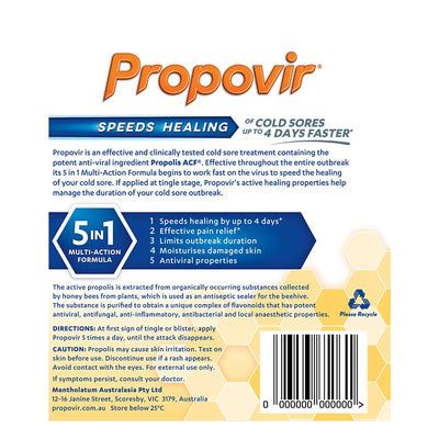 Propovir Cold Sore Ointment 2g - Natural Healing for Cold Sores