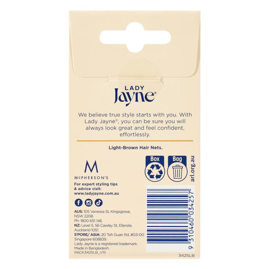 Lady Jayne Light Brown Hair Nets - Pack of 2-Auzzi Store