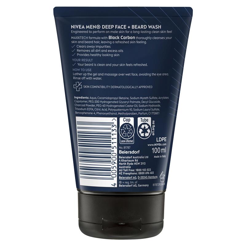 NIVEA for Men Deep Face Wash 100ml - Ultimate Cleanse for Men's Skin - Auzzi Store