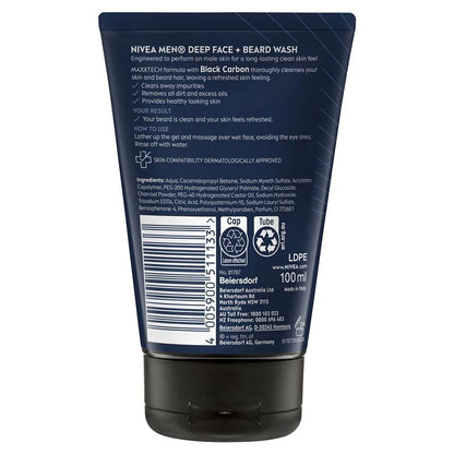 NIVEA for Men Deep Face Wash 100ml - Ultimate Cleanse for Men's Skin - Auzzi Store