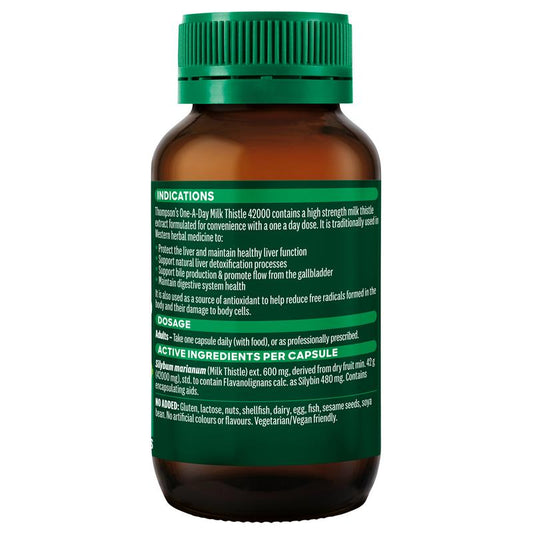 Thompson's Milk Thistle 42000mg One-A-Day Liver Support 60 Capsules – view 2