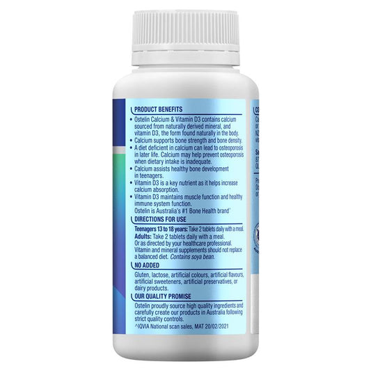 Ostelin Calcium & Vitamin D3 130 Tablets – view 2 - Auzzistore
