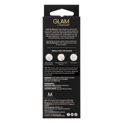 Glam By Manicare Glam Ready Pre-Glued Nails - Off The Runway - 30 Pieces