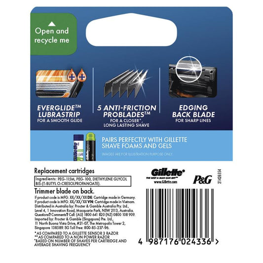 Gillette Fusion Proglide Power Razor Blades - 4 Pack – view 2 - Auzzistore