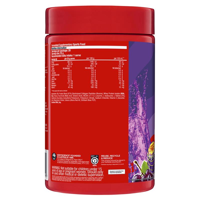 BSc x Chupa Chups Protein Water Grape 700g - Natural Muscle Strength Booster