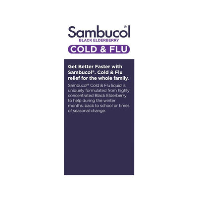 Sambucol Cold & Flu Liquid 250ml - Natural Relief for Cold & Flu Symptoms