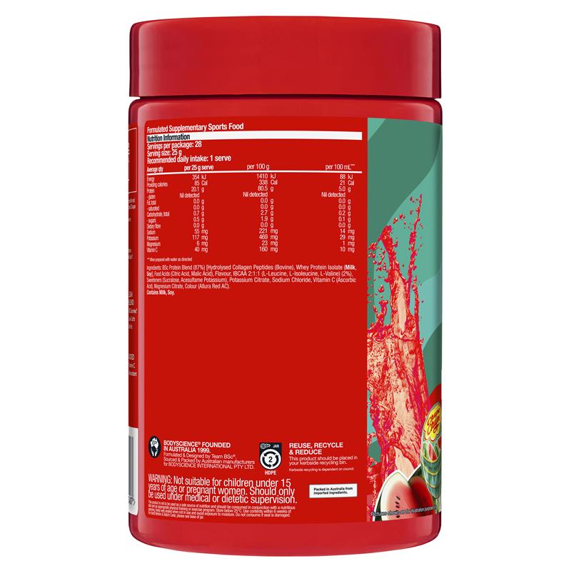 BSc x Chupa Chups Protein Water Watermelon 700g - Refreshing Protein Boost