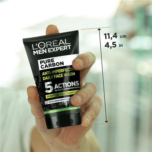 L'Oreal Men Expert Pure Charcoal Wash 100ml - Daily Cleanser for Oily Skin - Auzzi Store