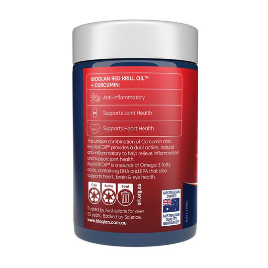 Bioglan Red Krill Plus Curcumin - 60 Capsules for Joint Health-Auzzi Store