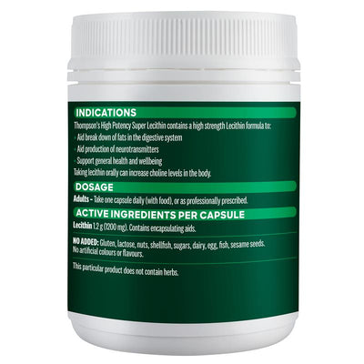 Thompson's High Potency Lecithin 200 Caps for Digestion & Choline