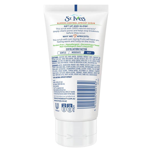 St Ives Blemish Control Scrub Apricot 150ml - Clear Skin Solution-Auzzi Store