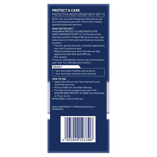 NIVEA MEN Protect & Care Face Moisturiser SPF15 - 75ml-Auzzi Store