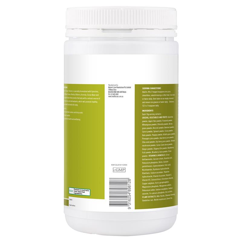 Healthy Care Super Greens 600g – 78 Nutrients, Probiotics & Detox Support