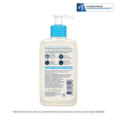 CeraVe SA Smoothing Cleanser 236ml - Gentle Salicylic Acid Face & Body Wash