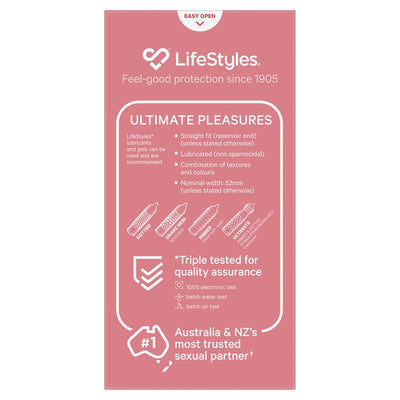 LifeStyles Ultimate Pleasures Latex 10 Condoms , Electronically Tested