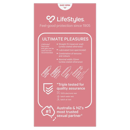 LifeStyles Ultimate Pleasures Latex 10 Condoms , Electronically Tested