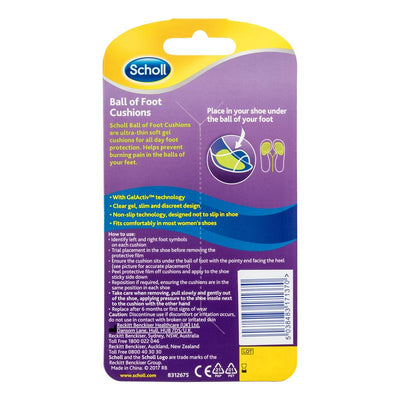 Scholl Party Feet Gel Cushions – Ultra Slim, Invisible Pain Relief, 1 Pair