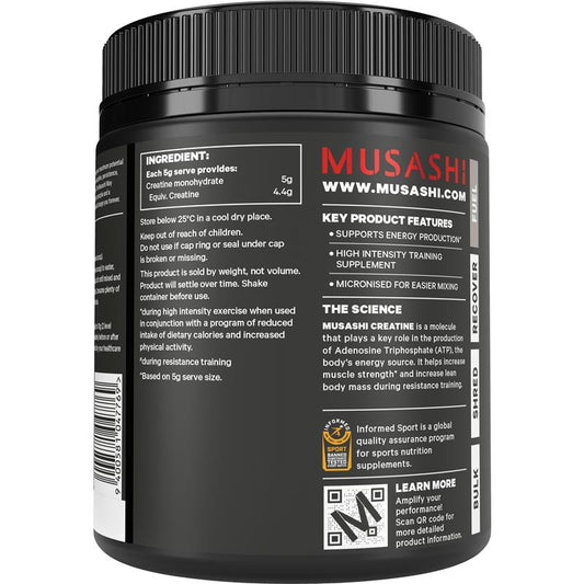 Musashi Creatine Monohydrate Unflavoured - 350g - Auzzi Store