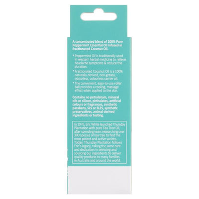 Thursday Plantation Peppermint Headache Pain Relief Roll On 9ml - Soothing Relief