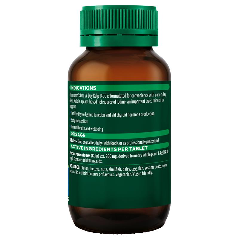 Thompson's One-A-Day Kelp 1400mg – 120 Tablets for Thyroid & Metabolism