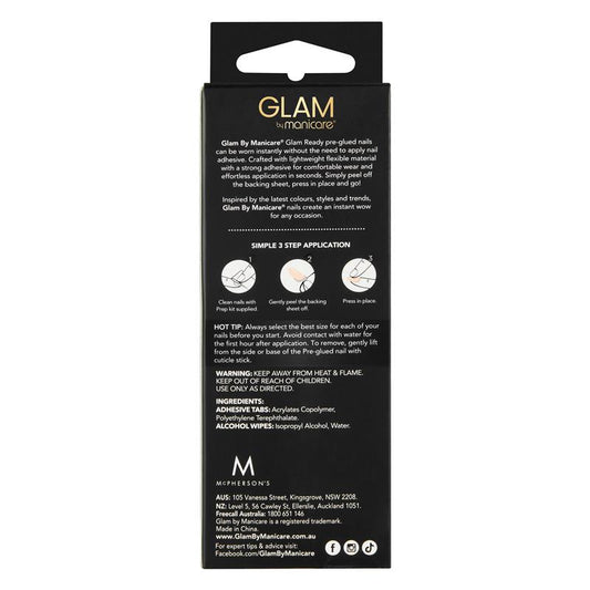 Glam By Manicare Glam Ready Pre-Glued Nails Let It Shimmer - 30 Pieces