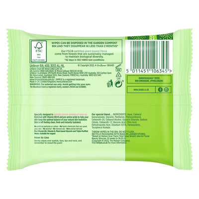 Simple Cleansing Facial Wipes - 7 Pack for Gentle Cleansing