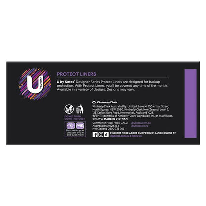 U by Kotex Designer Protect Liners – 30 Liners, Breathable & Absorbent