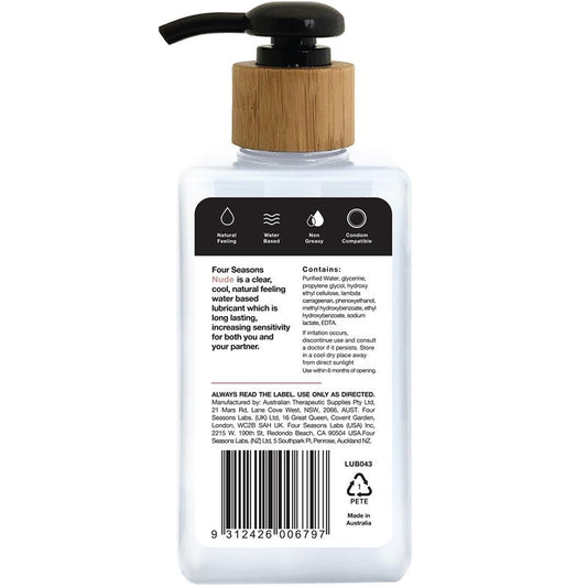 Four Seasons Nude Water-Based Lubricant 200mL - Enhance Your Intimacy Naturally – view 2