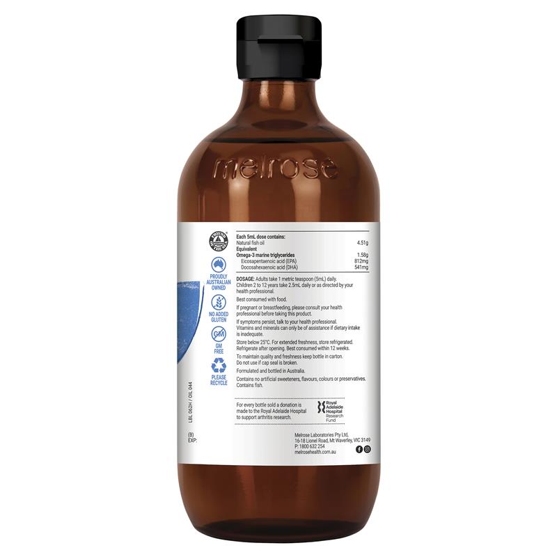 Melrose Omega-3 Fish Oil 500ml - Sustainable EPA & DHA