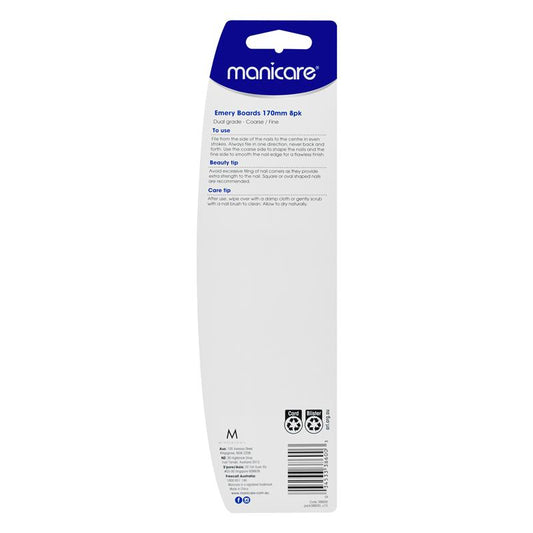 Manicare 170mm Emery Boards - 8 Pack-Auzzi Store