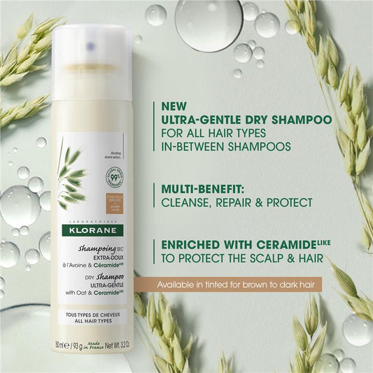 Klorane Dry Shampoo with Oat & Ceramide for Dark Hair - 150ml – view 2
