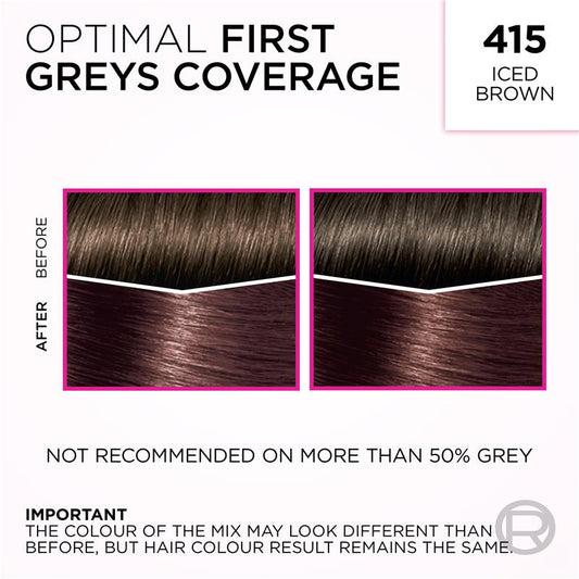 L'Oreal Paris Casting Crème Gloss Semi-Permanent Hair Colour - 415 Iced Chocolate (Ammonia Free)-Auzzi Store