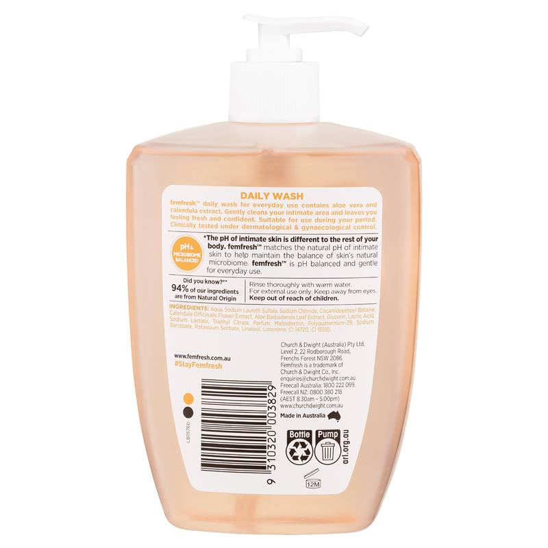 Femfresh pH Balanced Daily Intimate Wash 600ml – Aloe Vera & Calendula