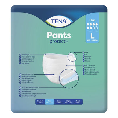 Tena Pants Protect+ Large 8-Pants - Unisex Incontinence Protection