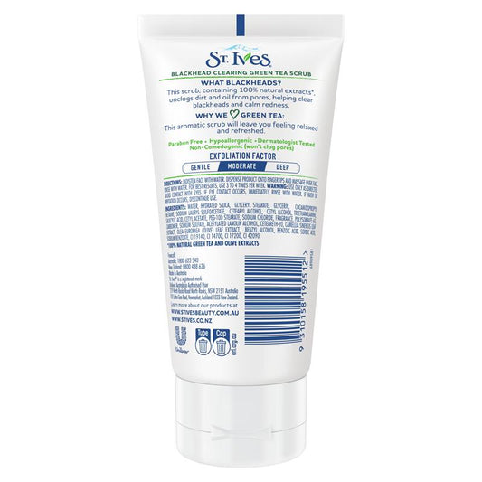 St Ives Naturally Clear Scrub Green Tea 150ml - Refreshing Facial Cleanser – view 2