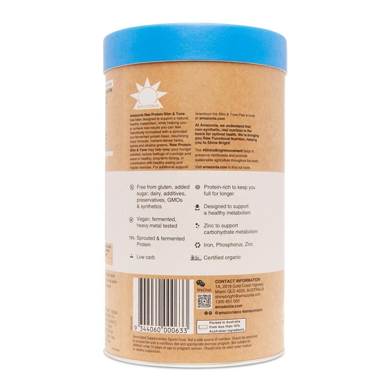 Amazonia RAW Slim & Tone Protein Vanilla & Cinnamon 1kg - Metabolism Support-Auzzi Store