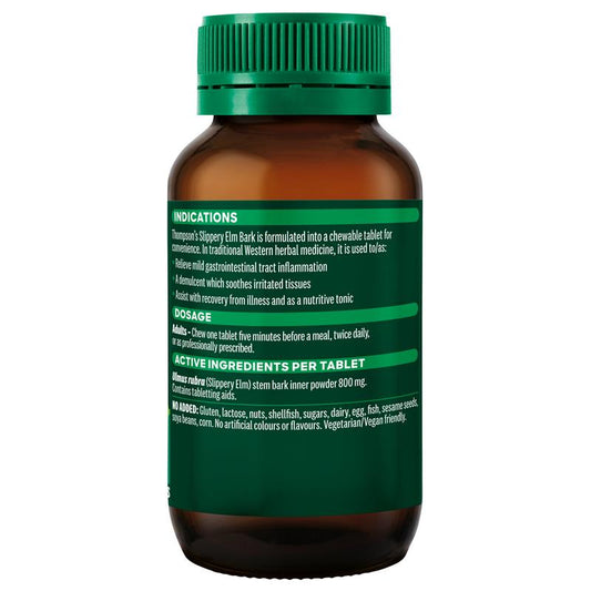 Thompson's Slippery Elm Bark 800mg - 60 Tablets for Digestive Health-Auzzi Store