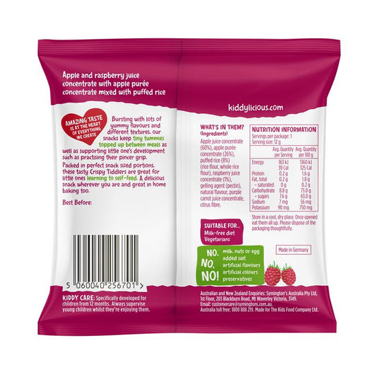 Kiddylicious Crispy Tiddlers Raspberry 12g - Fun Snack for Toddlers – view 2
