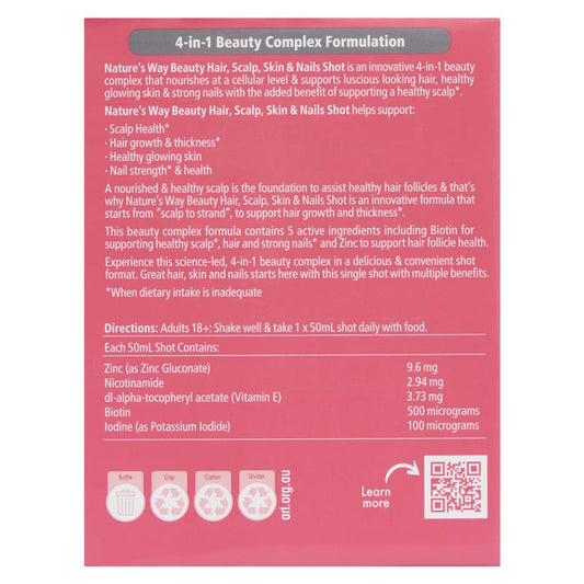Nature's Way Beauty Hair Scalp Skin & Nails Shots 8x50ml - Nourishment for Your Beauty - Auzzistore