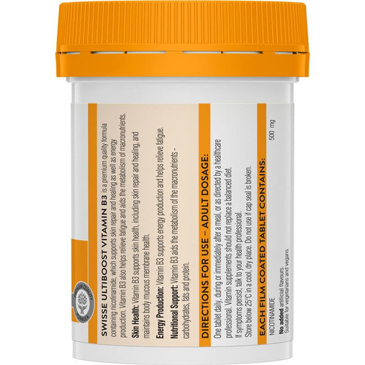 Swisse Ultiboost Vitamin B3 60 Tablets - Premium Skin & Energy Support-Auzzi Store