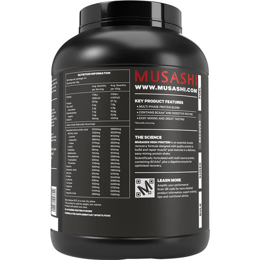 Musashi High Protein Vanilla - 2kg for Enhanced Muscle Strength - Auzzi Store