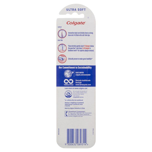 Colgate Slim Soft Advanced Ultra Soft Toothbrush Value 2-Pack - Gentle Care for Your Gums - Auzzi Store