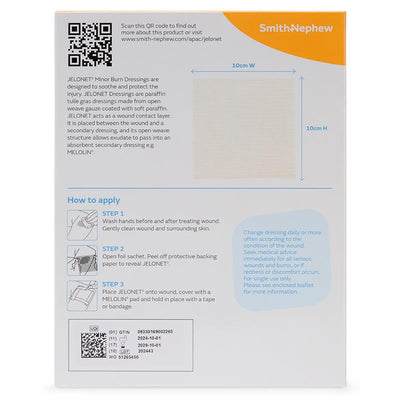 Jelonet 10cm x 10cm 3 Pack - Paraffin Gauze Dressings